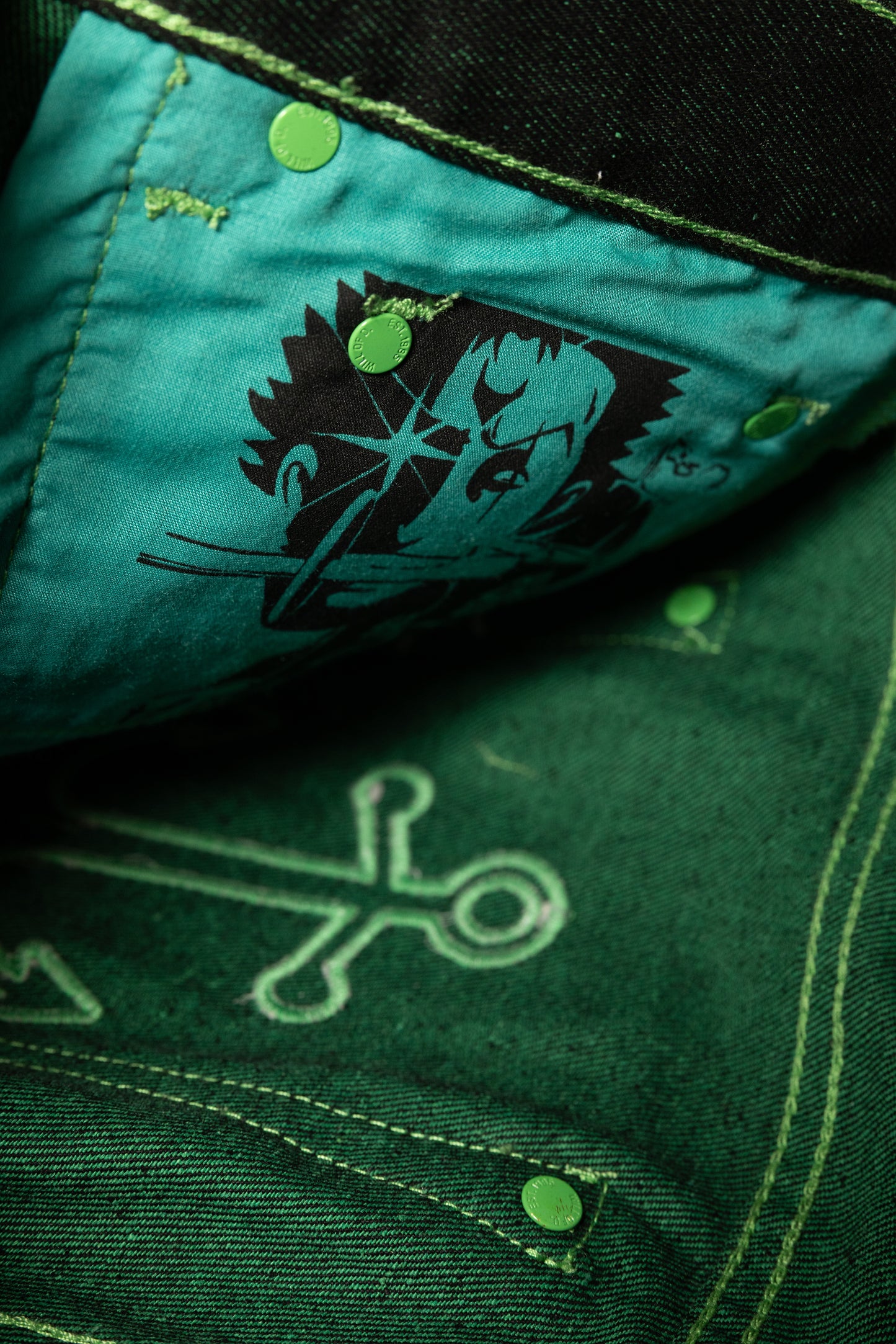 Zoro pocket bag art and hidden anchor embroidery